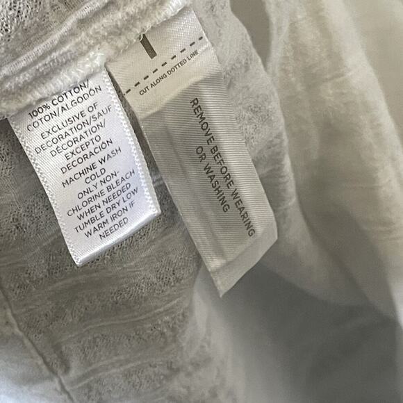 Lou & Grey Gauzy Maxi Dress White Coastal Beachy Resort Vacation Size Medium - Picture 4 of 5